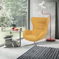 Flash Furniture ZB-WING-CIT-FAB-GG Citron Fabric Swivel Wing Chair